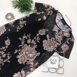 MINKPINK Floral Mesh Overlay Dress by ASOS